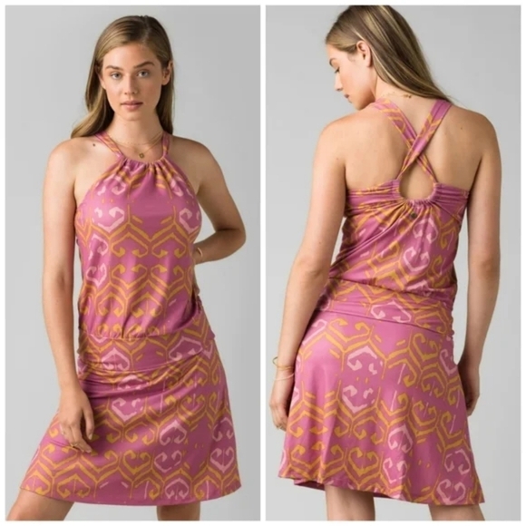 Prana Avore Pink Crossback Dress Size Small - Picture 1 of 8